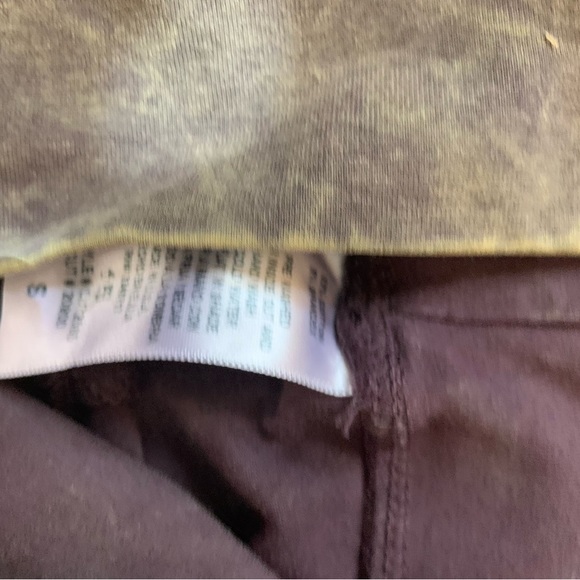 T Party Boho Yoga Pants Brown Distressed Bell Bottom Fleece Flare Leggings - Picture 4 of 5